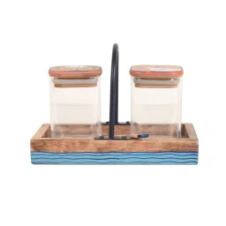 aakriti art creations Pichhwai Iteeha Multicolor Glass and Wood 2 pcs Condiment Sets image 5
