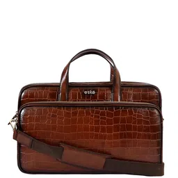 Eske Unisex Textured Leather Laptop Bag 38 cm-picture-14