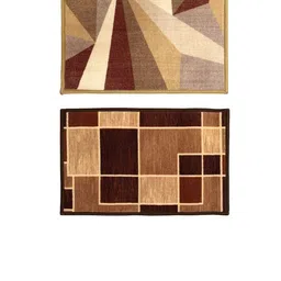 Athom Trendz Set of 2 Beige & Brown Printed Premium Anti Slip Doormats image 5