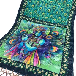 bloviate Silk Blend Printed, Applique Multicolor Women Dupatta-picture-27