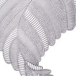 FABINALIV Silver Toned 6 Pieces Leaf Shape Textured PVC Table Placemats image 3
