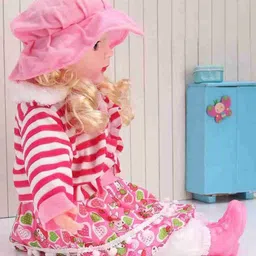 pluspicks Cute Looking Musical, Rhyming Babydoll Soft Push Stuffed Baby Girl Toy for Kids-picture-23