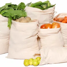 rumee 100% Cotton Reusable Fridge Storage Bags for Vegetables and Fruits Pack of 12 Grocery Bags-picture-26