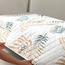 HOKIPO Green & Beige Printed Waterproof Quilted Sofa Seat Mats image 4