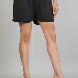 finestitch Solid Women Black Regular Shorts image 3