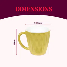 larah by borosil 6pc 200ml Tea/Coffee Curl Sun Yellow Set, Microwave & Dishwasher Safe Opalware Coffee Mug image 2