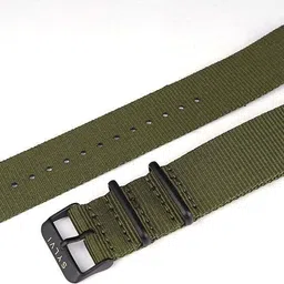 Sylvi Nylon Strap Green Fabric Strap Watch for Men 24 mm Fabric Watch Strap image 3