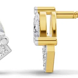 Sparkles Certified Lab Grown Diamond Yellow Gold 14kt Stud Earring image 4