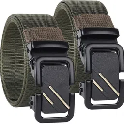 provogue Men Casual, Evening, Formal, Party Green Nylon Belt-picture-31