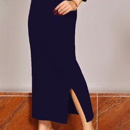 The Stanch Shapeware Navy MT00197 Lycra Blend Petticoat-image-3