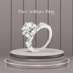 glimm jewel GL-R22 Pure Solitaire, Adjustable Size 5/6/7 Perfect for Girls, Jewelry Kit, 925 Sterling Silver Rhodium Plated Ring image 3