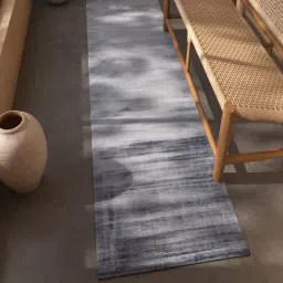 jaipur rugs Blue Solid Viscose 3'6 ft X 11 ft Hand Woven Runner-picture-20