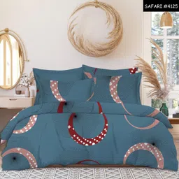 loom haven Cotton Double Flat 240 TC Abstract Bedsheet image 3