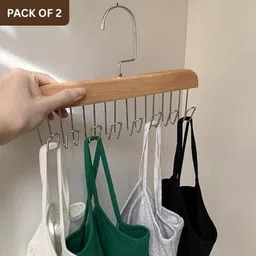 pelbart 2 Pcs Multi Hanger Wooden Organizer – Perfect for Belts & Scarves Wooden Scarf Pack of 2 Hangers For Scarf-picture-13