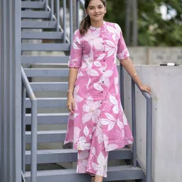 desirunway Women Cotton Rayon Kurta Palazzo Set image 3