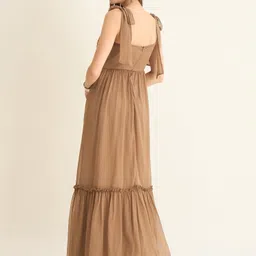 aayu Women Layered Brown Maxi/Full Length Dress image 2