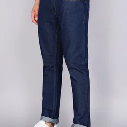 wrogn Men Slim Mid Rise Dark Blue Jeans image 3