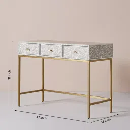 casagold Cleo Bone Inlay Console Table In Grey Finish image 2