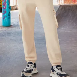 bewakoof Men Solid Beige Track Pants-picture-19