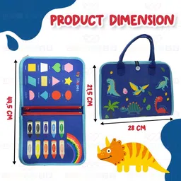 wembley Busy Board Activity Binder Interactive Sensory Educational Toy for Kids (Dino) image 2
