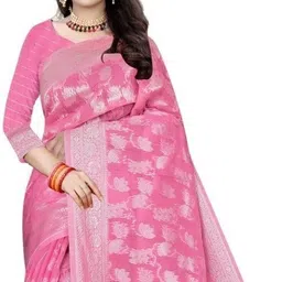 saadhvi Woven Banarasi Cotton Blend Saree image 2