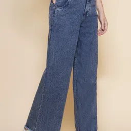 puella Women Flared High Rise Dark Blue Jeans image 3