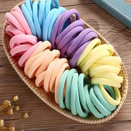 elecsera Elastic Rubber Band for Ponyties Hairstyle Rubber Band For Girls & Women Rubber Band-picture-12