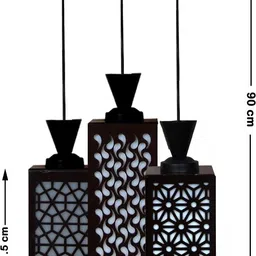 zuper 3 Light Creative Wooden Pendant Light. Lamp suitable for Living Room,Foyer,Bedroom,Hallway Pendants Ceiling Lamp Pendant Lamp Ceiling Lamp image 2