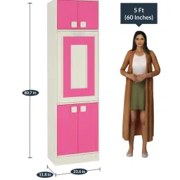 adona Royale Space Saving Kids Study Table in Barbie Pink Colour image 4