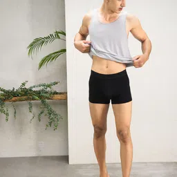 damensch Deo-Soft Anti-Bacterial Black Solid Men Trunk image 3