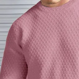 force Men Solid Round Neck Polyester Pink T-Shirt image 2