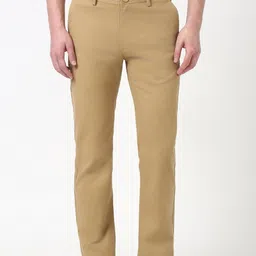 peter england Men Skinny Fit Khaki Cotton Blend Trousers-picture-13