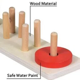 suvarna Wooden Intellectual Geometric Shape Matching Five Column Blocks Educational & Learning Toys (Multicolor) image 2