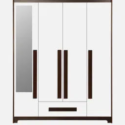 trevi furniture Regal Grand 4 Door Wardrobe in Walnut & White Finish with Mirror image 4