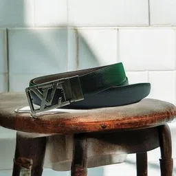 fazon Men Casual, Evening, Formal, Party Black, Brown Texas Leatherite Reversible Belt image 3