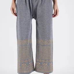 crown king garments Women Relaxed Grey Wool Trousers-picture-16