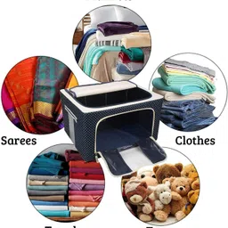 E Solutions WARDROBE ORGANISER/STORAGE BOX-615 (24LITERS) Poly-canvas Laundry Bag image 2