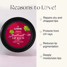 lorshel Lip Balm For Pigmented Lips - Hydrating Care with Non Sticky Beet Root image 2