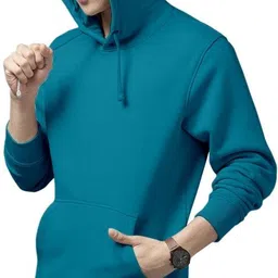 woostro Men Full Sleeve Solid Hooded Sweatshirt image 3
