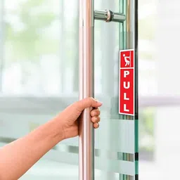 kcg 18 cm Self Adhesive Push and Pull Sign Stickers - Set of 2 Push & 2 Pull Self Adhesive Sticker image 2