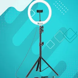 JAMMY ZONES 7 ft stand with 10 " LED Ring Light mobile holder clip for video creation. Tripod, Tripod Kit-picture-20
