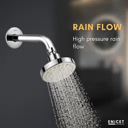 enicet 4 Inch Overhead Shower for Bathroom with Wall Arm, ABS Body, Chrome Finish, Fixed Mount image 5