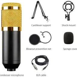 foxhill Professional BM-800 Condenser Microphone Set For Live Streaming Recoding Singing Condenser Microphone image 3