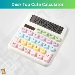 syara Desktop Cute Calculator, 12-Digit Large Display With Aesthetic Candy ColorP215 Desktop Cute Calculator, 12-Digit Large Display With Aesthetic Candy ColorW215 Basic Calculator image 1