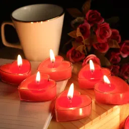 somil Romantic Heart Shaped Tea Light Candle Candle image 3