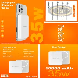 true desire 10000 mAh 15 W Wireless With MagSafe Compact Pocket Size Power Bank image 4