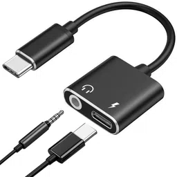 KAELAN Black Audio Accessories USB C to 3.5mm Headphone Adapter Type c Splitter Phone Converter-picture-17