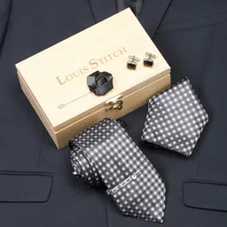 LOUIS STITCH Silk Tie & Cufflink image 2