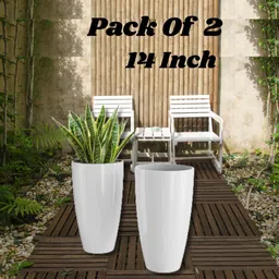 sarojtraders Plastic Tower Pot 14 inch Flower Pots for Home office Garden Balcony Plant Container Set image 2