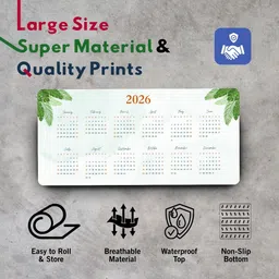 Sigma One 2026 Calendar White Keyboard Mouse Pad Mat - Anti-Slip & Waterproof Non Slip Base Mousepad image 3